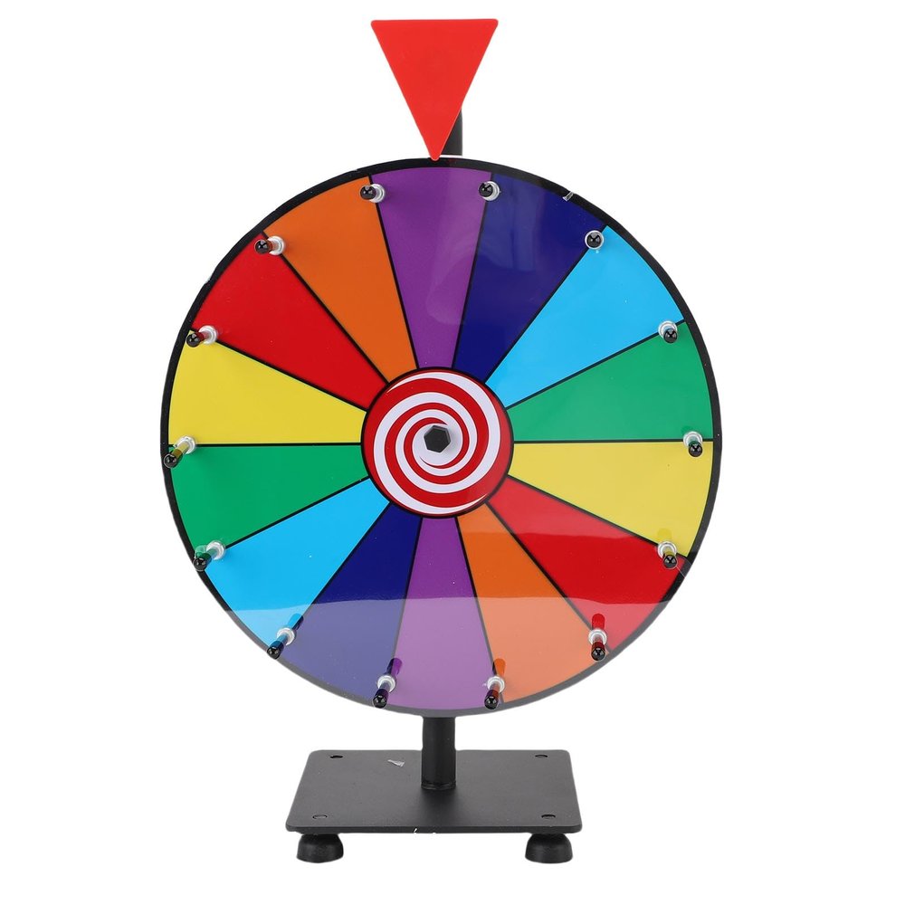 11.8 Inch Color, 14 Slots Wheel Fortune Game with Stand, Table Spinner Wheel for Holiday Activities, Party, Classroom or Home
