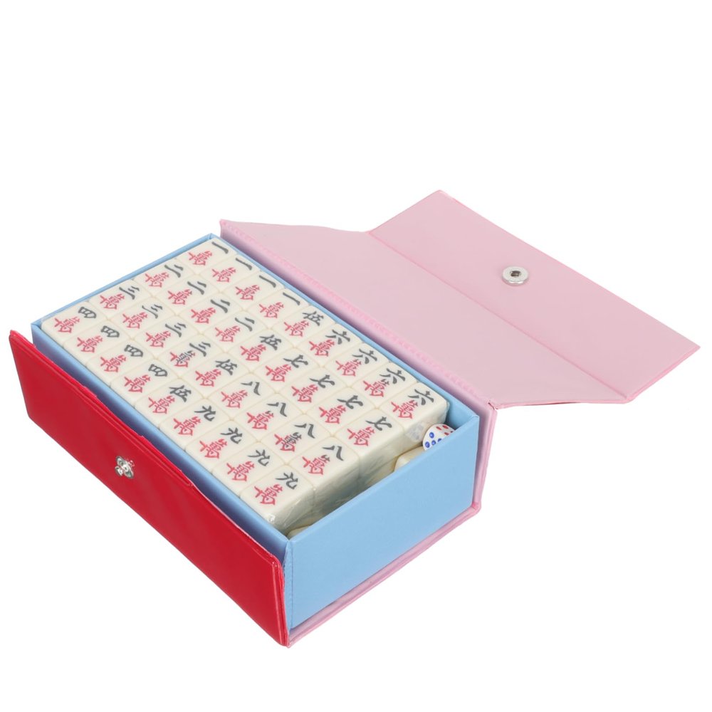 Hemoton 1set Travel Portable Miniature Mahjong Set Compact Chinese Mahjong Game for Camping Outdoor Parties and Travel Complete Accessories for Joyful