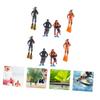 OHPHCALL 8pcs PVC Diver Ornaments Desktop Decor for Boys and Girls Toys Sand Art Craft Set view 3
