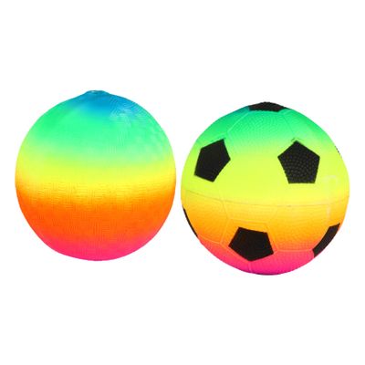 Anneome 2Pcs Rainbow Colorful Soccer Balls Inflatable Soft Football for Outdoor Play and Sports Activities for Boys