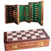 14-inch Personalized Wooden Chess Set with Golden Plaque  Magnetic Folding Chess Board, Leather Sling Bag, Extra Queen  Elegant Travel Chess Set for Adults, Gift Idea view 1
