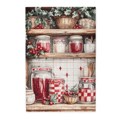 CDSASHCA Classic Glass Preserve Jar with Checkered Lid 1000 Piece Adult Wooden Puzzle - Retro Pantry Puzzles,Pieces Fit Together Perfectly,Spell Out Your Dream Kingdom,Gifts fro Friends,Family
