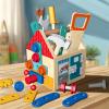 Biottro Kids Tool Set, Wooden Tool with Box Montessori Educational Pretend Construction Toy for 3 4 5 6 Year Old Boys Girls view 2
