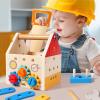 Biottro Kids Tool Set, Wooden Tool with Box Montessori Educational Pretend Construction Toy for 3 4 5 6 Year Old Boys Girls view 4