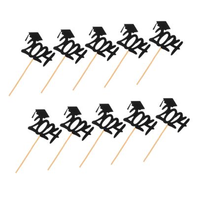 ULDIGI 10pcs Graduation Cupcake Toppers Class Cake Decoration Picks for Graduation Parties Elegant Hat Design for Desserts and Fruit for Celebrating Achievements