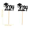 ULDIGI 10pcs Graduation Cupcake Toppers Class Cake Decoration Picks for Graduation Parties Elegant Hat Design for Desserts and Fruit for Celebrating Achievements view 2