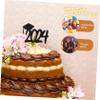 ULDIGI 10pcs Graduation Cupcake Toppers Class Cake Decoration Picks for Graduation Parties Elegant Hat Design for Desserts and Fruit for Celebrating Achievements view 3