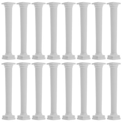 VOSAREA 16pcs Mini Roman Pillars Decorative Dollhouse Column Figurines Micro Landscape Model for Dollhouse Tabletop Decoration and Photo Props Elegant Miniature Statues