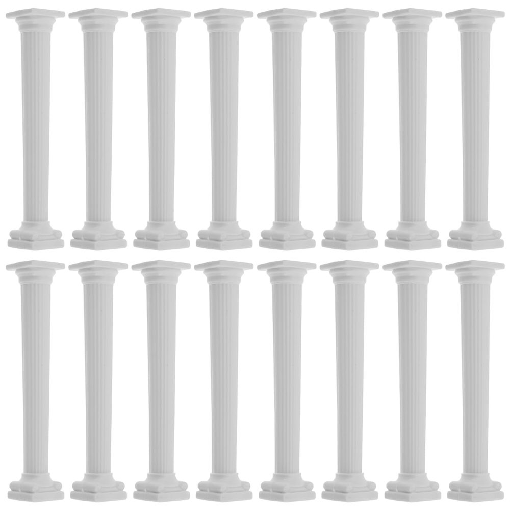 VOSAREA 16pcs Mini Roman Pillars Decorative Dollhouse Column Figurines Micro Landscape Model for Dollhouse Tabletop Decoration and Photo Props Elegant Miniature Statues