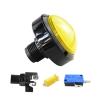 1pcs Game Accessories Button 60mm Convex Big Circle with Light Button Pattle Game Machine Circle Button Switch Reset(Yellow-1) view 1