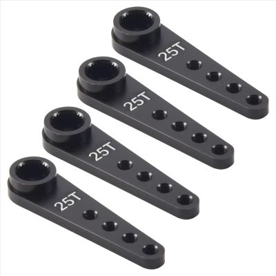 for 1/10 4PCS 37Mm 25T Metal Extension Steering Servo Arm Horn RC Car Crawler Parts Black Replacement Parts Upgrade Accessories RC Car Repair Kit