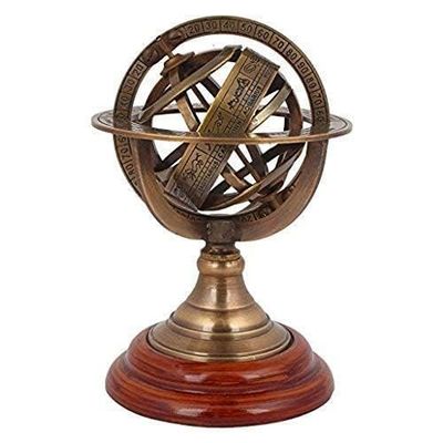 Brass Nautical Armillary Sphere 6" Armillary Brass Zodiac Sphere Globe Vintage Desk Top Armillary