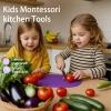 Montessori Kids Knife Set for Real Cooking  Safe Kitchen Tools, Toddler Cooking Toys for Ages 4-10, Birthday Gift for Girls & Boys, Educational Cutting Set view 4