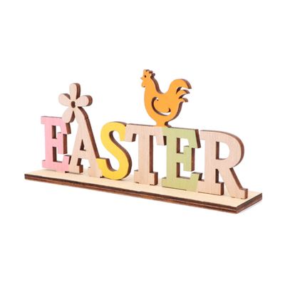 VINTORKY Easter Wooden English Letters Decorative Ornaments Indoor Banners Easter Tree Decorations