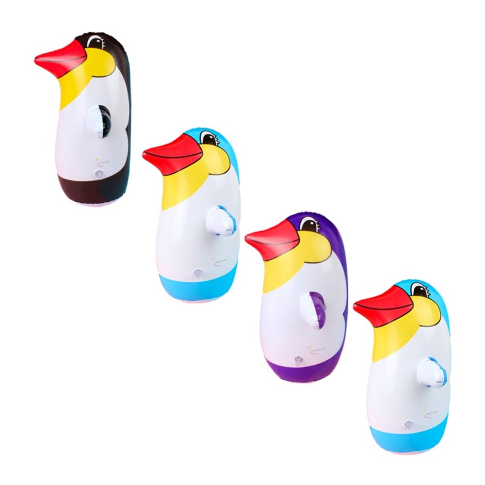 Yardwe 4pcs Penguin Shape Tumbler Toys Inflatable Animal Statues Safe Pvc Material Christmas Inflatable Ornaments Boys and Girls Toys