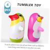 Yardwe 4pcs Penguin Shape Tumbler Toys Inflatable Animal Statues Safe Pvc Material Christmas Inflatable Ornaments Boys and Girls Toys view 4