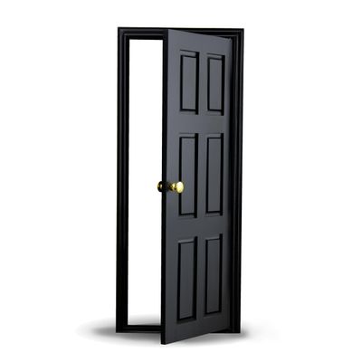 1/6 Scale Wooden Dollhouse 6 Panel Door 6-Panel Design with Handles Classic Design Easy Installation Multiple Colors Available (Black)