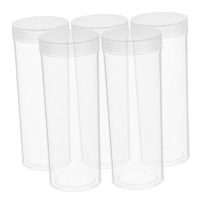 SEWOART 5pcs Coin Storage Tubes Lid Coin Holders Packaging Tube Collectors Supplies Storage for