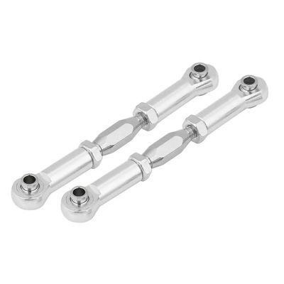 CNC Machined Aluminium Alloy Steering Rod RC Linkage Servo Rod Replacement Accessory for 94111/94188 RC Car Upgrade Parts(Silver)