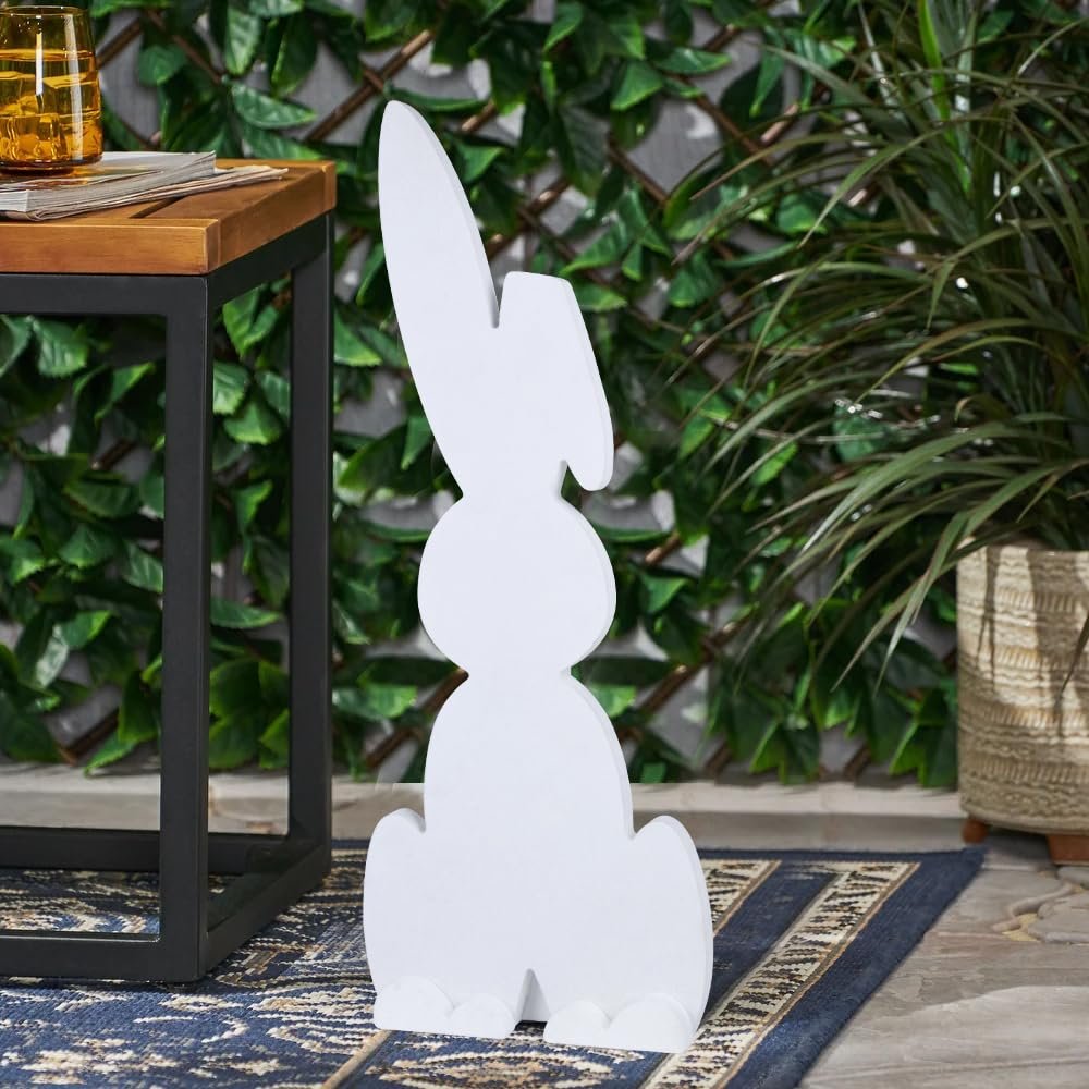 16 Inch Wooden Easter Bunny Cutout Blank Wood Rabbit for DIY Crafts Yard Decor Garden Signs and Spring Home Decor