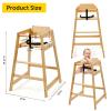 Neoflavie Wooden High Chair for Babies & Toddlers, Restaurant-Style Stackable High Chair with Commercial Grade Solid Wood for Dining Table & Kitchen, Easy to Clean Baby Booster Seat - Natural view 2