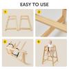 Neoflavie Wooden High Chair for Babies & Toddlers, Restaurant-Style Stackable High Chair with Commercial Grade Solid Wood for Dining Table & Kitchen, Easy to Clean Baby Booster Seat - Natural view 4