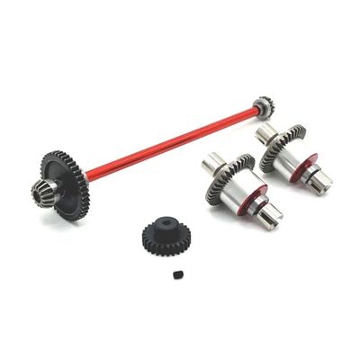 1/18 RC Car Upgrade Parts A949-B A959-B A969-B A979-B K929-B Metal Differential and Central Drive Shaft Assembly 27T 38T(Red)