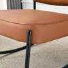 RadiantName PU Material Cushioned Rocking Chair, Cushioned seat, Brown backrest Rocking Chair, Black Metal Legs. Comfortable Side Chairs in The Living Room, Bedroom, and Office view 4