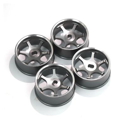 4pcs Drift Tires Tyre Metal Rim TE37 Hub Compatible with 284131 K969 K989 P939 1/28 RC Car Upgrades Parts