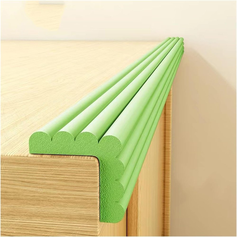 Corner protectorsFoam edge protectors Proofing Edge Guards Padding Adhesive, Furniture Edge and Corner Bumper Guards, Fireplace Bumper Guard for Sharp Corners of Cabinets, Tables(Green a,2m)