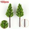 100Pcs Model Pine Trees Train Scenery for Scale Building Street Layout 38mm Layout Building Sand Table Models Toys view 3