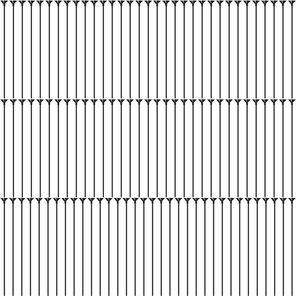 100 Pieces Plastic Balloon Sticks 13 inch Reusable Balloon Holder and Cup for Birthday Graduation Prom Wedding Anniversary Party Decoration Supplies (Black)