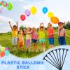 100 Pieces Plastic Balloon Sticks 13 inch Reusable Balloon Holder and Cup for Birthday Graduation Prom Wedding Anniversary Party Decoration Supplies (Black) view 4