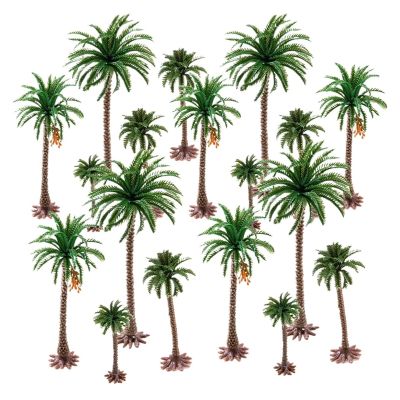 LZYXFP Height 6-15cm Coconut Palm Tree Model DIY Park Rainforest Train Railroad Decoration Building Landscape ature Tree 5Pcs(15cm 5pcs)
