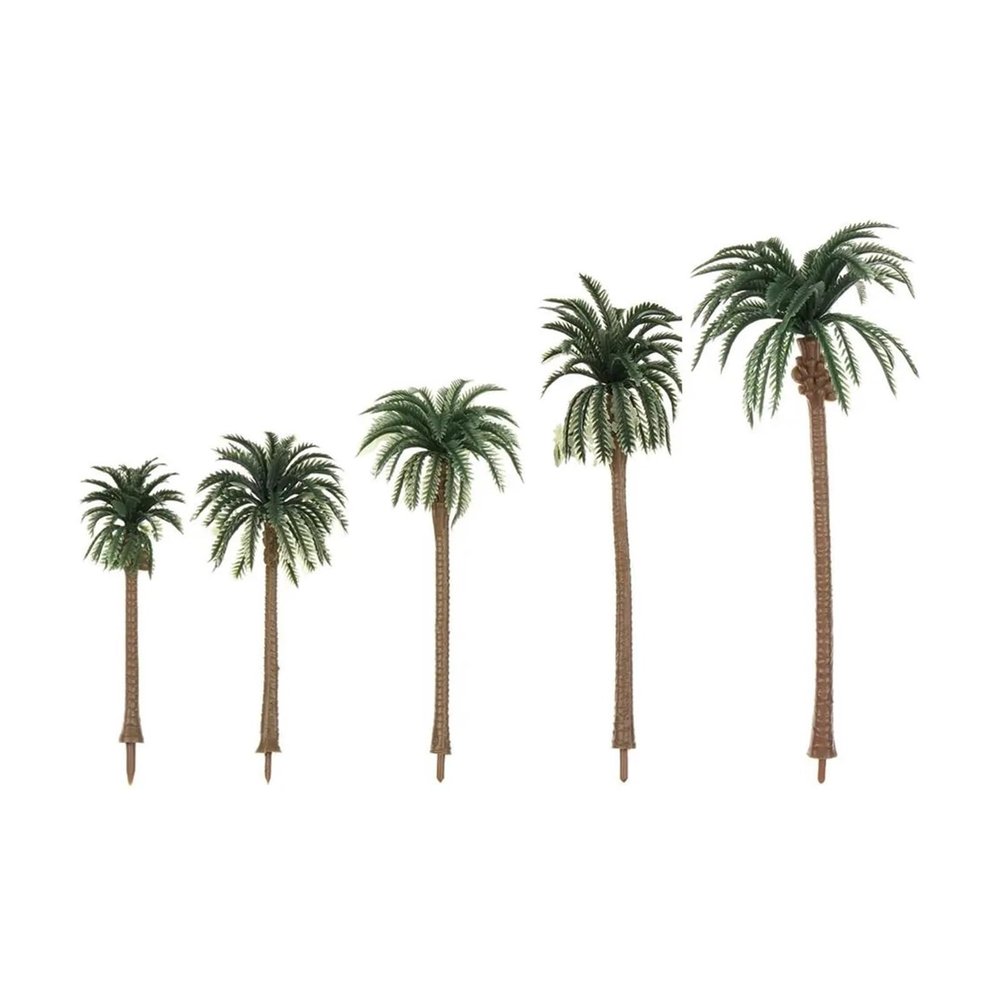 LZYXFP 5Pcs Plastic Coconut Palm Tree Miniature Plant Pots Bonsai Craft Micro Landscape DIY Decor Sand Table Scenery Model(10cm)