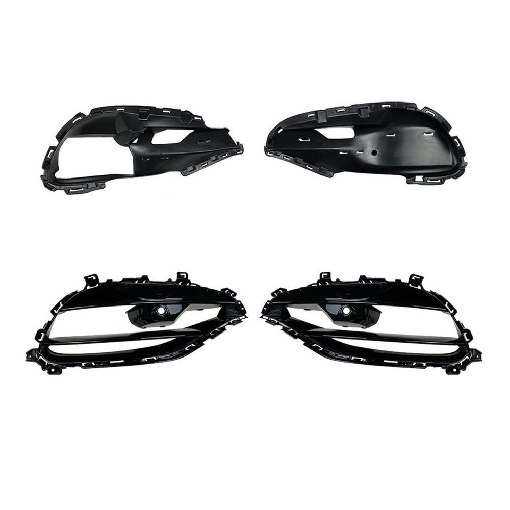 ABS Plastic Gloss Black Front Lip Spoiler Splitters Compatible For Benz A Class W176 A200 A250 A45 AMG 2016-2018 ABS Car Side Canards Trims