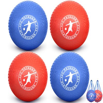 FATEUAER 10 Inch Kickball Set, Playground Ball with Carrying Bag, Dodge Balls for Kids and Adults, Bouncing Sport Handball and Toy Ball, Outdoor Rubber Balls Official Camps and Schools Play Ball