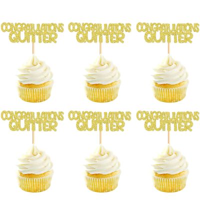 24 Pack 2026 Graduation Cupcake Toppers So Proud Of You Way to Go Class Of 2026 Cupcake Picks Congrate Grad for 2026 Graduation Theme Birthday Party Supplies