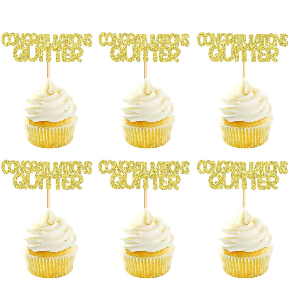 24 Pack 2026 Graduation Cupcake Toppers So Proud Of You Way to Go Class Of 2026 Cupcake Picks Congrate Grad for 2026 Graduation Theme Birthday Party Supplies