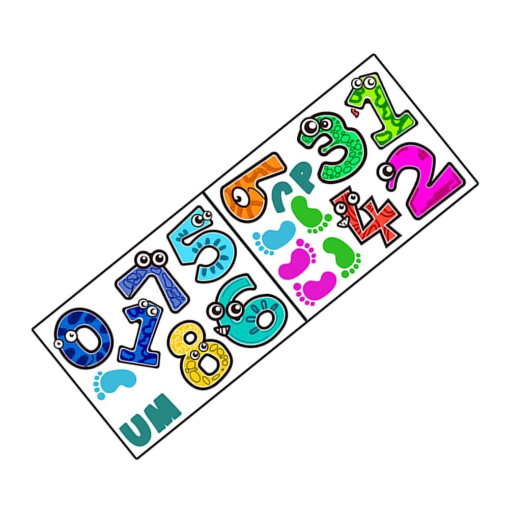 YARNOW 1set Cartoon Number Game Lattice Floor Decals for Boys and Girls Rooms Removable Nursery Stickers for Playroom and Bedroom Decor Bright Easy to Clean Fun Educational Play Decor