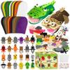 WATINC 24Pcs Hand Puppet Making Kit for Kids Large Medium Art Craft Felt Sock Puppet Creative DIY Make Your Own Puppets Pipe Cleaners Pompoms Storytelling Role Play Party Supplies Gift for Girls Boys view 1