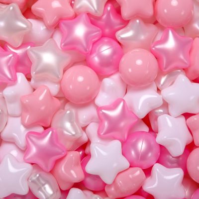 Heopeis Star Ball Pit Balls for Toddlers Ball Pits,200 Ball Pit Ball Star Shapes for Kids, Boys Girls Bounce House, Play Tent, Baby Pool, Party Decoration(Pink)