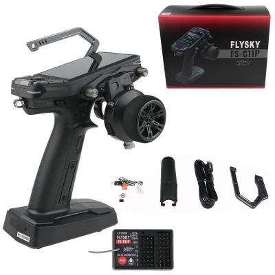 HTLNUZD Flysky FS-G11P 11CH 2.4GHz Transmitter with FS-R11P Receiver Failsafe for RC Cars, Boats & Custom Vehicles