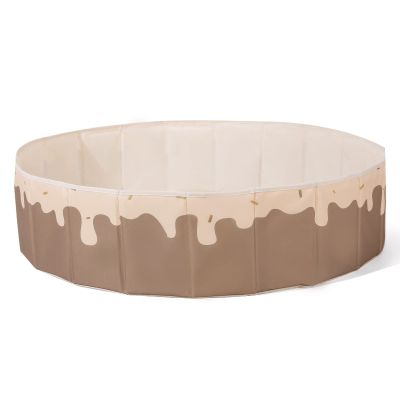 GOGOSO Foldable Ball Pit for Toddlers Large Foldable Puppy Dogs Cats Baby Infant Kids Portable Corner Ball-Pit Big Pop Up Collapsible Soft Play Tent Indoor Outdoor (Balls no Include) Beige Doughnut