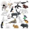 21PCS 2-4 Inch Arctic Sea Animal Figurines Set with Igloo,Mini Polar Animals Toys,Whales,Polar Bear,Caribou,Penguin,Walrus Figurines Cake Toppers Birthday Gifts for Preschool Educational Gift view 1