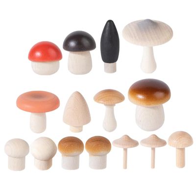 Abaodam 1set Wooden Mushroom Figurine Realistic Simulation Toys for Cottagecore Decor and for Home and Restaurant Decoration Great Photo Prop