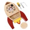 Abaodam 1set Montessori Wooden Rocket Screwdriver Toy Set Interactive Busy Board for Boys and Girls Hand-Eye Coordination and Imagination Learning for Young Explorers view 1