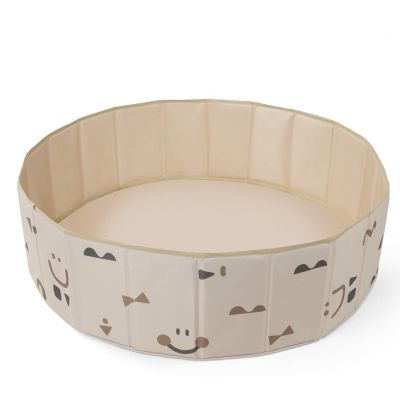 GOGOSO Foldable Ball Pit for Toddlers Large Foldable Puppy Dogs Cats Baby Infant Kids Portable Corner Ball-Pit Big Pop Up Collapsible Soft Play Tent Indoor Outdoor (Balls no Include) Beige Smile