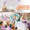 Heopeis Star Ball Pit Balls for Toddlers Ball Pits, 500 Ball Pit Ball Star Shapes for Kids, Boys Girls Bounce House, Play Tent, Baby Pool, Party Decoration(Purple) view 4