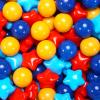 Heopeis Star Ball Pit Balls for Toddlers Ball Pits, 200 Ball Pit Ball Star Shapes for Kids, Boys Girls Bounce House, Play Tent, Baby Pool, Party Decoration(Classic Blue Red) view 1